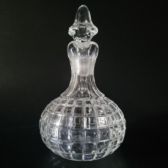 Vintage Duncan & Miller Block Pattern Glass Cruet With Mismatched Stopper - Picture 5 of 8
